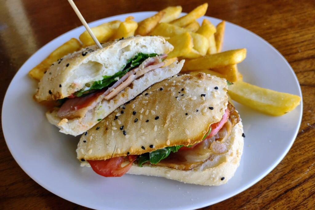 A sandwich and hot chips from the Herberton museum restaurant. It was pretty good!