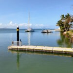 Sail boat arriving in Port Douglas on a beautiful day.