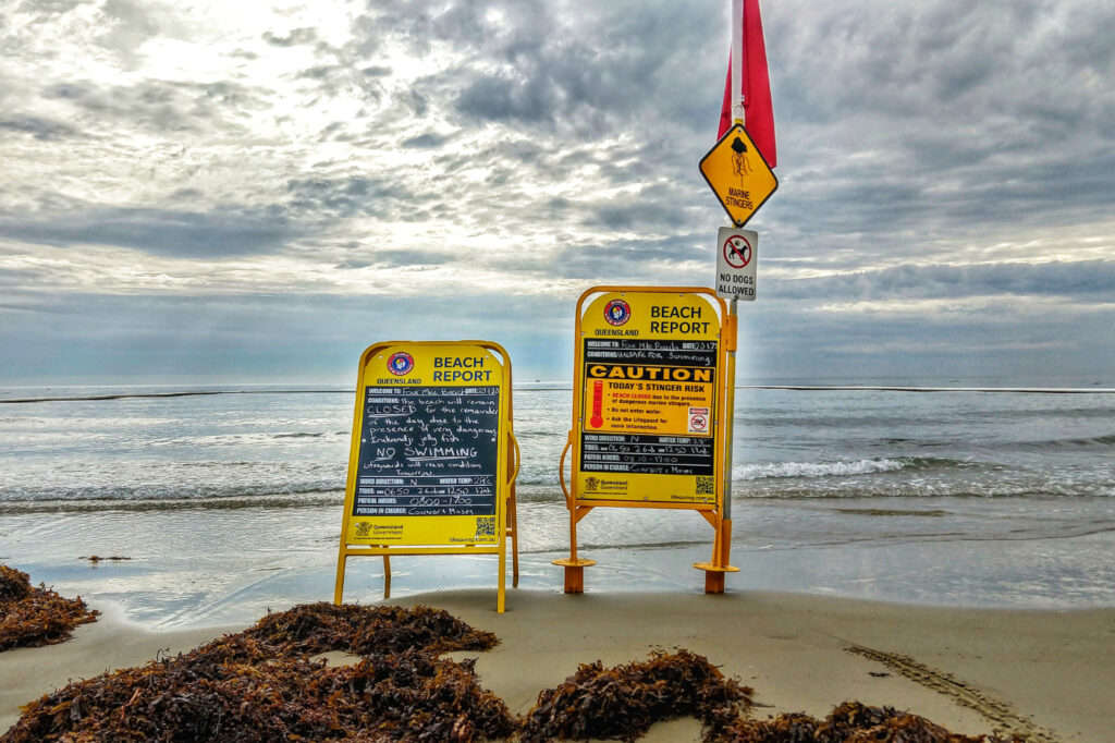 Four Mile Beach closed sign